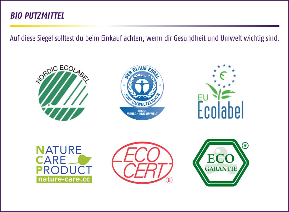 Bio Putzmittel - Auf diese Siegel solltest du beim Einkauf achten, wenn dir Gesundheit und Umwelt wichtig sind. Bio Putzmittel - Auf diese Siegel solltest du beim Einkauf achten, wenn dir Gesundheit und Umwelt wichtig sind.