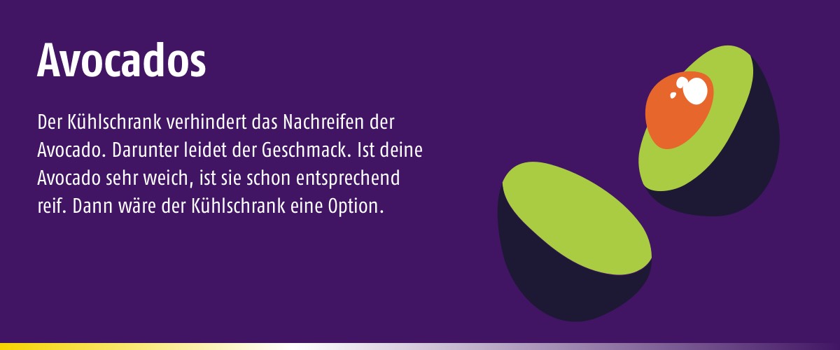 lekker Blog Slider Kuehlschrank Avocado - Welche Lebensmittel gehören nicht in den Kühlschrank?