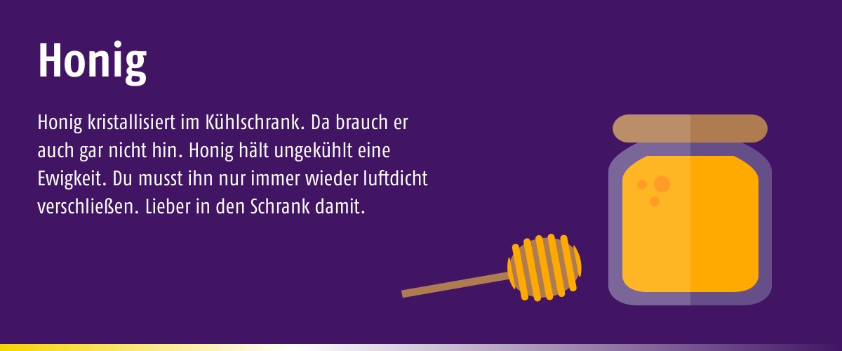 lekker Blog Slider Kuehlschrank Honig - Welche Lebensmittel gehören nicht in den Kühlschrank?